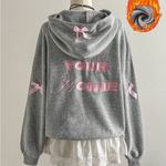 Bows! Adorable NWTs hoodie ! Medium ! HUG YOUR HOMIE Gray Photo 1