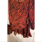 EXPRESS  Tiger Print Square Neck Wrap Mini Dress Photo 3