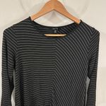 Comfy USA asymmetric striped stretch jersey knit tunic black and white size S Photo 2