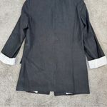 ZARA Women’s Linen Blazer Open Front Striped Rolled Sleeve Academia in Black S Photo 11