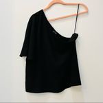fab'rik  black one shoulder short sleeve blouse sz small Photo 1