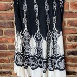 Tokyo Black Cream Printed Embellished Pleated Midi Skirt Women's Size Medium Photo 5