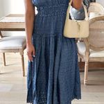 Doen x Gap denim eyelet blue midi dress Size M Photo 0