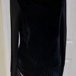 MINT VELVET BLACK LONGLINE TUNIC JUMPER WITH VELVET FRONT & SILK TRIM SIZE 8 Photo 0