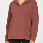 Athleta ‎ Coaster Luxe Waffle Hoodie Top, Tawny Rose Size XXS Photo 0