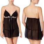 Linea Donatella  Lingerie Set Black Chiffon Size Sm Photo 1