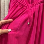 PATBO women size 0 flutter sleeve hot pink maxi long dress ruffles v neckline Photo 8