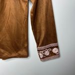 MISA Los Angeles  Brown MicroSuede Embroidered Top Blouse SZ XS Boho Hippie NWOT‎ Photo 4