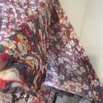 Natural Life Red Blue Floral Smocked Midi Ruffle Dress Summer Size M/L Boho Photo 8