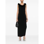 Coperni Feather Boa Jersey Midi Dress in Black 42 New Womens Backless Size undefined Photo 9