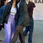 Shasa Black And White Newspaper Turtleneck Crop Top Photo 4