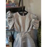 Mac Duggal Ieena  Metallic Puff Sleeve Cutout Mini Dress Copper Gold Womens Size Photo 5