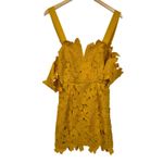 Few Moda Allison Yellow Floral Lace Off Shoulder V Neck Mini Dress Size S Photo 1