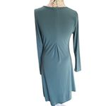 Last Tango Womens Teal Blue Long Sleeve Draped Asymmetrical Hem Dress Sz M USA Size M Photo 3