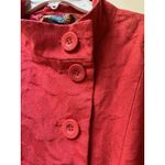 Desigual Long Trench Coat L Red Cotton Tapestry Baroque Fairy Artsy Renaissance Photo 5