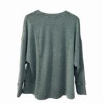 Jane + Delancey 1X Waffle Knit Long Sleeve Sweatshirt Green Washed Oversized Top Photo 2