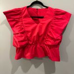 Wendy Drew Boutique Cropped Flutter Sleeve Blouse Red Size XXL Photo 2