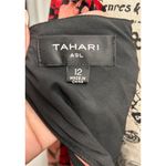 Tahari  ASL 12 Black Red Floral Chiffon Mini Dress Cocktail Party Festival NWT Photo 8