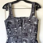 Reformation Davies Bustier Denim Mini Dress Zine Print Black White 10 NWT Photo 6