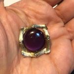 Vtge Purple Stone GoldTone LISNER Clip on Earrings Photo 1