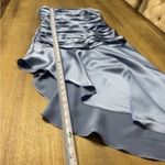 NWT Cinq à Sept 100% Silk Eliza Asymmetric Hem Strapless Satin Cocktail Dress 8 Blue Photo 12