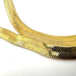KR gold tone long herringbone vintage necklace Photo 7