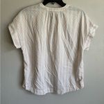 Point Sur Pink White Striped Sheer Swiss Dot Half Button Blouse Womens S Coastal Photo 4