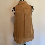 Haute Hippie  chiffon silk flat ruffle button down sheer sleeveless collared top Photo 2