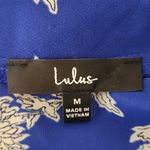 Lulus  Blue Floral Print Midi Dress Size Medium Wedding Guest Dress Photo 6