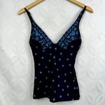 Seafolly  Sunflower Border V Neck Blue Floral Singlet‎ Tankini Size 4 NWOT Photo 5