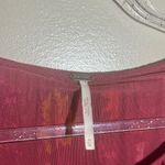 Free People  Maroon Floral Boho Ruffle Sleeved‎ Top | Medium Photo 4