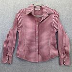 Façonnable Faconnable Women's Button Down Shirt Striped Long Sleeve Size Small Cotton Photo 11