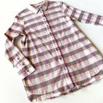 Soft Surroundings Gauze Button Down Checked Blouse Photo 3