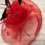 Source Unknown Red headband fascinator headband with feathers Kentucky Derby Photo 0