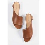 Soludos  Anthropologie Milan Mule Leather Block Heel Slide Sandals Camel Size 9.5 Photo 1