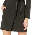 Milly  Women's Cady Heather Blazer Dress tuxedo black mini side tie wrap 2 Photo 4