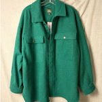 Wild Fable Kelly Green Boucle Shacket Jacket Oversized Snap Front NWT XL Photo 0