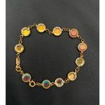 Swavorski Vintage SWAROVSKI Swan Tag AB Aurora Borealis Crystal Goldtone Bracelet Photo 2