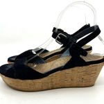 Stuart Weitzman  Velvet Cork Wedge Sandals Women's 9 US Photo 1