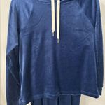 J.Crew Relaxed Jogger Set Royal Blue Velour Joggers and Hoodie Set Size Medium Photo 2