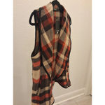 Yacun NEW Womens Plaid Sleeveless Vest Open Front Lapel Collar Size S Brown Photo 6