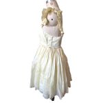 Selkie 100% Silk Pale Yellow Puff Mini Dress Size Large Photo 2