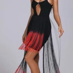 Bella Barnett Black Asymmetrical‎ Cocktail Sundress Size L Photo 0