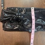 LULU Black Clutch Women's Small Purse‎ Wristlet Vegan Leather Bow Accent Formal Photo 11