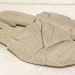 Birdies  Size 12 Pin Stripe Tan Twisted Knot Songbird Slip On Mule Flat Shoe Photo 2