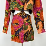 Farm Rio NWOT  Multicolor Floral Garden Cut-Out Long Blazer Size M Photo 11