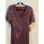 Adrianna Papell  Women Metallic‎ Blouson Gown Special Occasion Dress Burgundy! Photo 4