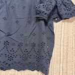 Madewell  Women's Black Eyelet Off-Shoulder Top Photo 3