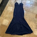 Dress the Population  Alejandra Sweetheart Sleeveless Long Dress w/ Slit Navy M Photo 0