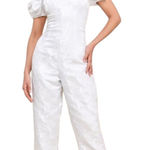 Lulus White Off the Shoulder Cropped Jumpsuit NWT Size Medium Wedding Jumpsuit Photo 0